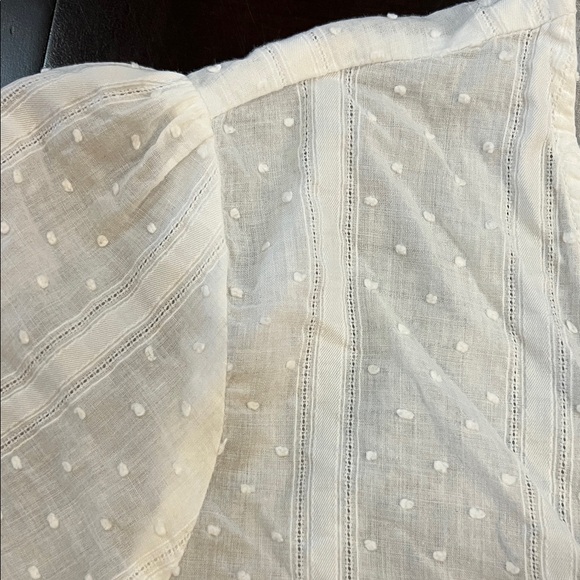 Madewell White Tie-Sleeve Wrap Top in Swiss Dot - Picture 14 of 14